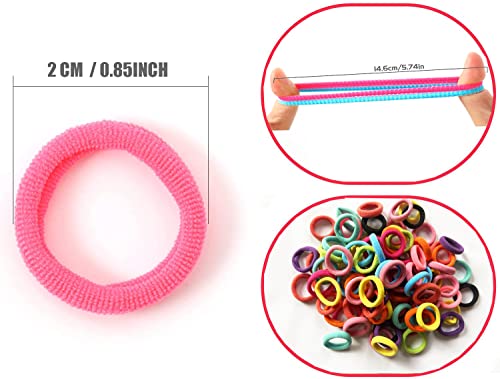 100 Pcs Seamless Cotton Baby Hair Ties – Soft & No Damage