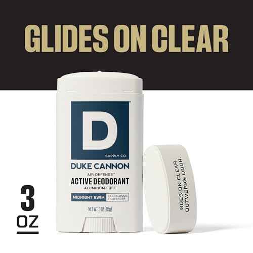 Duke Cannon Midnight Swim Aluminum-Free Deodorant for Men - Air Defense, Sandalwood + Lavender Scent, 3 oz ? Long-Lasting, Clear Glide, Skin-Soothing Formula
