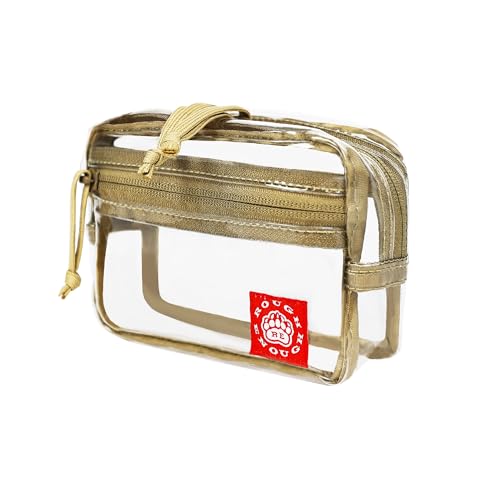 Rough Enough Clear TSA Approved Toiletry Bag Small Makeup Travel Pouch Compact Quart Size For Travel Business Trips Leakproof PVC With YKK Zipper