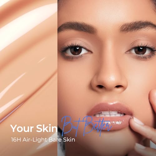 SACE LADY Bare Touch Skin Tint SPF 30, Skin-Like Serum Tinted Moisturizer Lasts Up to 16HR, Lightweight Natural Matte Glow Finish, Infused with Peptides and Hyaluronic Acid (#04 Beige Glow)