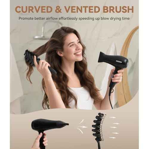 Boar Bristle Hair Brush & Detangling Brush? Fluffy Hair Paddle Detangler Hairbrush with Vent & Curved Design for Fine, Thick, Curly Hair (Wet/Dry Use, Women Men Kids)