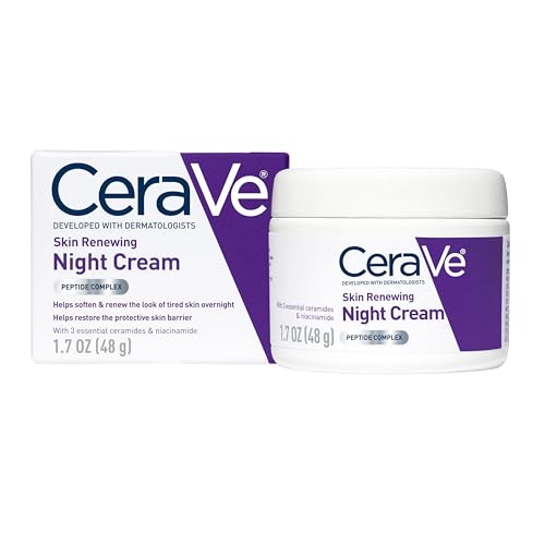 CeraVe Skin Renewing Night Cream | Peptide & Ceramide Moisturizer