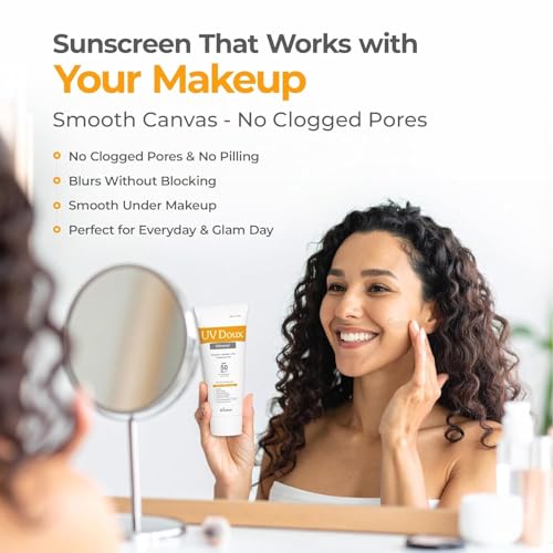 UV Doux Mineral Sunscreen SPF 50 PA+++ | Tinted, Oil-Free, Water Resistant No White Cast | Zinc & Iron Oxide | For Sensitive & Acne-Prone Skin Broad Spectrum, 100% Mineral | Men, Women 1.7oz Pack 2
