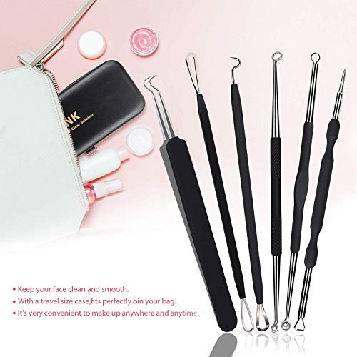 JPNK Blackhead Remover Tool Kit - 6 Pcs Stainless Steel Acne Extractor