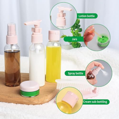 12-Piece Travel Toiletry Bottles Set - Refillable 60ml Containers