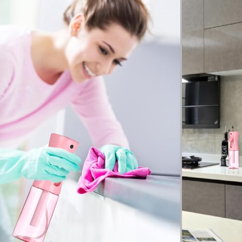 3-Pack Spray Bottles Set: 2x 6.8oz Continuous Mist + 1x Travel Bottle