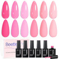 Beetles Pink Gel Nail Polish Set - 6 Color UV LED Soak Off Polish Kit
