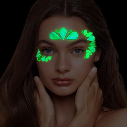 Face Gems Adhesive Glitter Jewel Tattoo Sticker Halloween Gems Rave Party Body Makeup for women (A-square) (06D, Count, 1)
