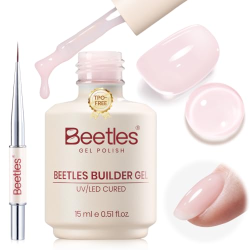 Beetles TPO-Free 8-in-1 Builder Gel for Nails with Brush - Nude Pink