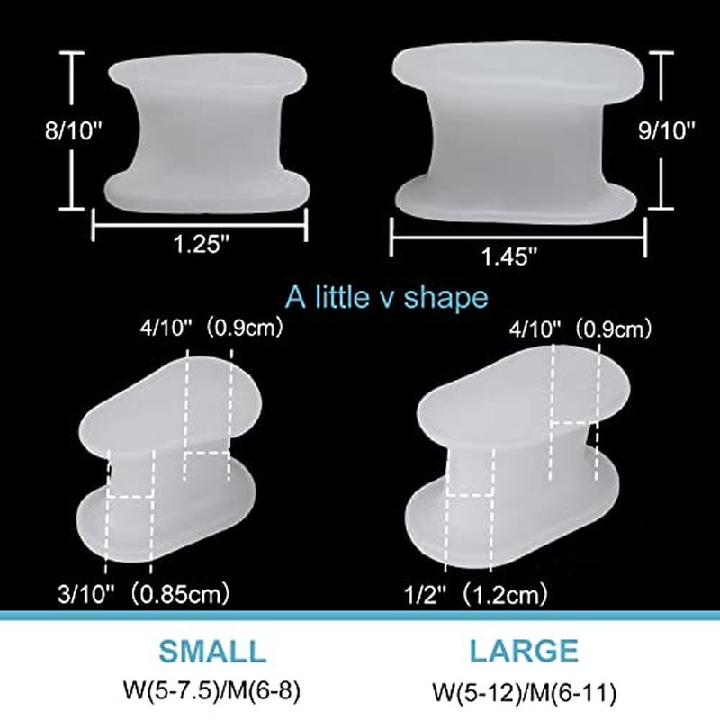 Toe Spacers for Bunions, Gel Orthotics Separators (10 Pack)