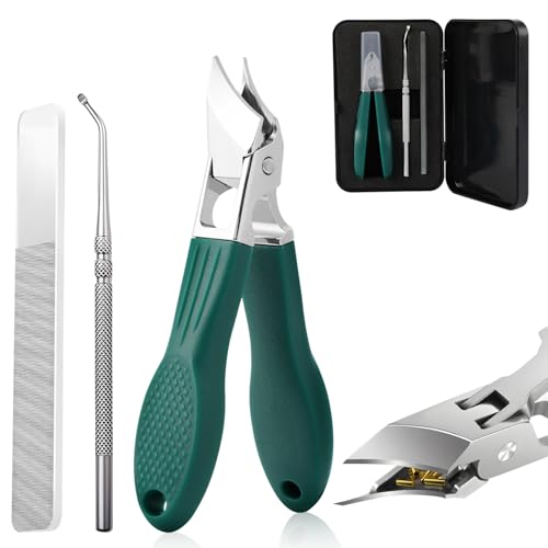 Eagle Beak Beveled Nail Clippers,Wide Jaw Opening Anti-Splash Slanted Nail Clipper,Long Handle Wide Jaw Opening Anti-Splash Slanted Nail Clipper,Edge Nail Clippers 3-Piece Set for Women and Men