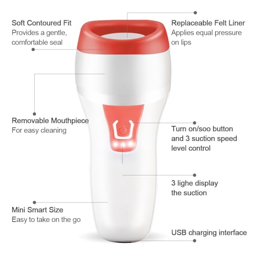 MEXITOP Lip Plumper Device - USB Rechargeable Fuller Lips