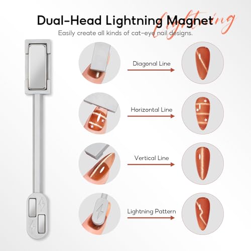 Cat Eye Magnet Set for Nails, 10pcs Magnetic Pen Kit