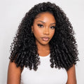 Ali Grace Burmese Curly Half Wig 20 Inch Human Hair Natural Black