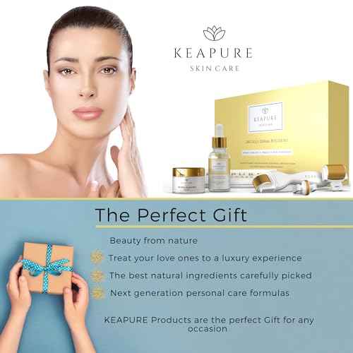 Derma Roller Kit for Face, Body, Stretch Marks - Skin Care Kit 540 Microneedle Roller Heads 180-Eyes, 600-Face,1200-Body | 30gm Moisturizing Cream and 25% Vitamin C Serum | Microneedling Roller Set