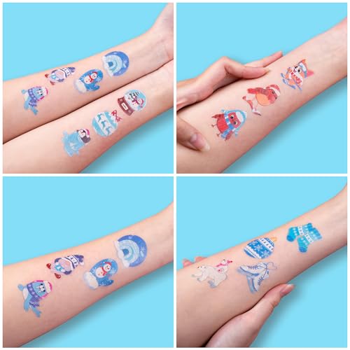96 Snowflake Temporary Tattoos for Kids - Winter Party Favors