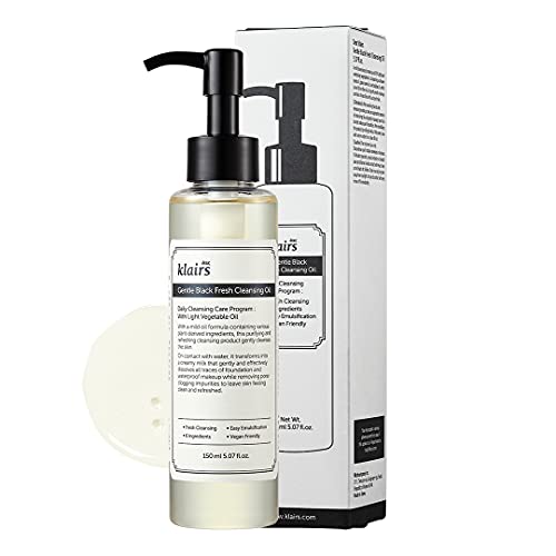 DearKlairs] Gentle Black Fresh Cleansing Oil, a light and spreadable texture, only 6 ingredients (5.07 Fl Oz)