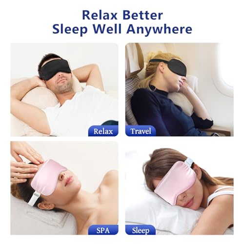 Cooling Eye Mask for Sleeping Migraine Headache Relief Mask Gel Cold Compress Eye Face Ice Pack for Eyestrain Dark Circles and Puffiness Relaxation Gifts for Women Men Silk Reusable-2 Pack