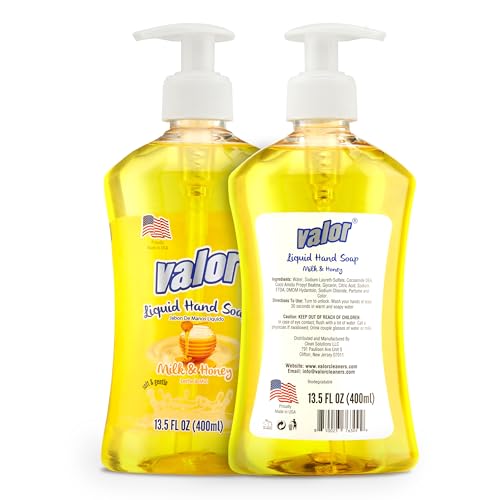 Valor Moisturizing Liquid Hand Soap - Milk & Honey Scent, 6 Pack