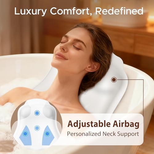 Adjustable Silicone Bath Pillow for Tub, Neck Support