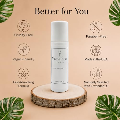 Mama Bear Oasis Magnesium Roll-On with Aloe Vera for Quick Absorption