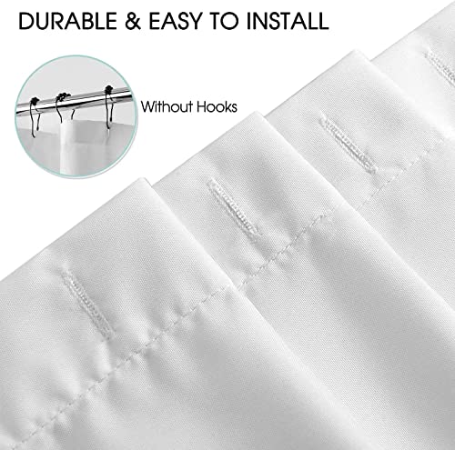 White Fabric Shower Curtain Liner - 36x72 White Waterproof Fabric Shower Liner (White Fabric, 1PC)