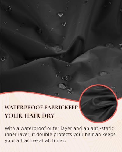 Waterproof Satin Lined Shower Cap for Women | Large Reusable