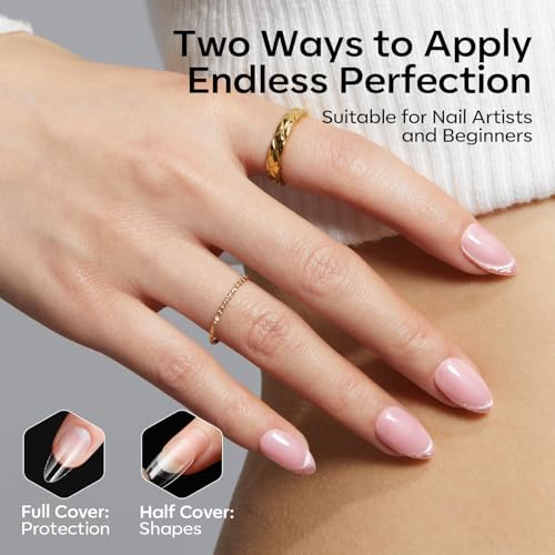 Modelones Short Almond Nail Tips 360pcs Clear Half-Matte