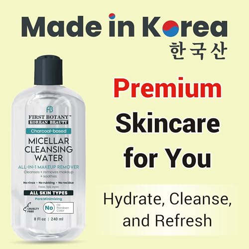 Korean Charcoal Micellar Water Makeup Remover 8 oz
