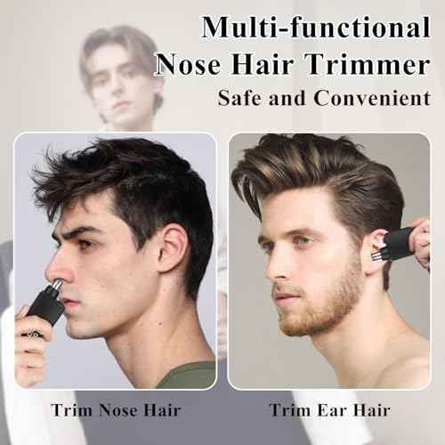Portable Nose and Ear Trimmer Clipper for Men Women,2025 Professional LED Dsiplay Nose Hair Trimmer with Powerful Motor and Dual-Edge Blades for Smoother Cutting Mini Travel Size (Black)