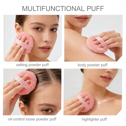 Body Powder Puff and Container set, 3.94" Small Crystal Glass Storage Jars with Dustproof Lid for Loose Powder with Soft Washable Reusable Fluffy Plush Puff (Butterfly-Amber)