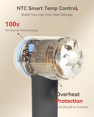 HEXTEK Hair Dryer 160000 RPM Brushless Motor Ionic