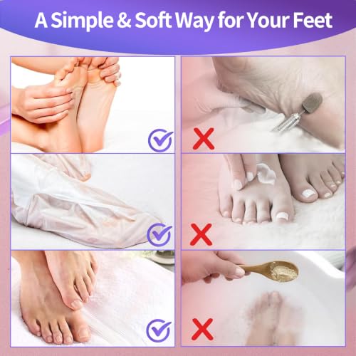 CRISTALBOX 5-Pack Moisturizing Foot Mask Socks for Dry Cracked Feet