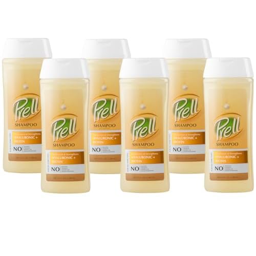Prell Hyaluronic + Biotin Moisturizes & Strengthens Shampoo for All Hair Types 13.5 fl.oz (Pack of 6)