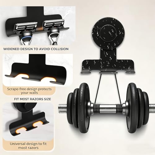 Adhesive Shower Hooks - Extra Sticky Razor Holder, 2-Pack