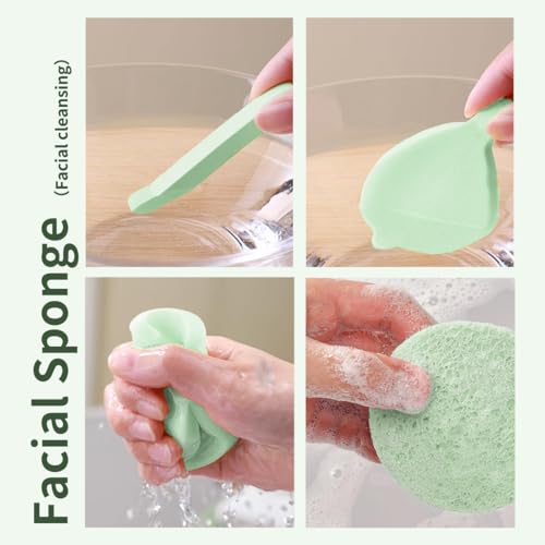 Gua Sha Facial Tools Stainless Steel & Compressed Facial Sponges, Detail Metal GuaSha and Natural Spa Sponges for Facial Cleansing Skin Care£¬Guasha Stone Face Sculpting Tool