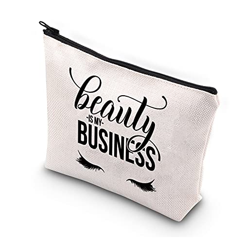 BDPWSS Beauty Is My Business Cosmetic Bag For Lash Girl Lash Boss Eyelashes Artist Zipper Pouch For Beautician Beauty Artist Hairdresser Cosmetology Graduation Gift (beauty is my business Bag)
