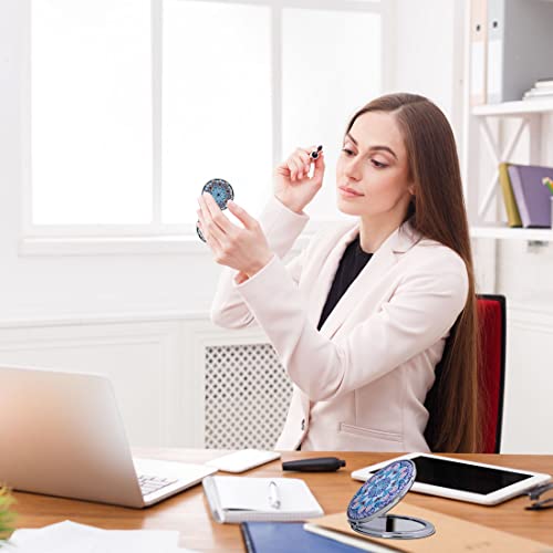Compact Folding Makeup Mirror 7cm Dual Magnification 6-Pack