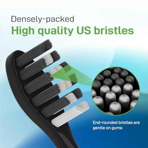 Toothbrush Heads Replacement Compatible with Gleem Electric Toothbrush - Brush Heads Refills Compatible with Gleem, Black, 10 Count