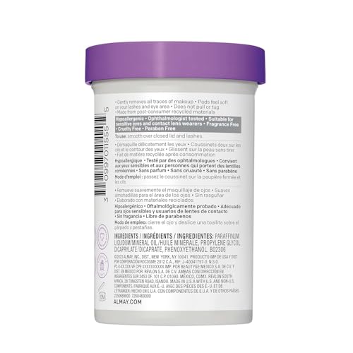 Almay Waterproof Eye Makeup Remover Pads, 80 Count