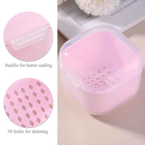 1Pcs Nail Tool Sterilizer, Nail Drill Bits Cleaning Box Disinfection Container For Nail Art Accessories Manicure Sterilization Tray Salon Supplies Sterilizer Cup With Drain Basket (pink)