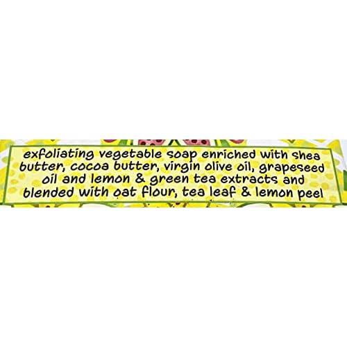 Greenwich Bay Trading Co, Lemongrass and Tea Shea Butter Soap, Set of 3 Bars, 6.4 Ounces Each