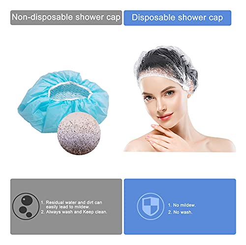 Ceizioes 150 Pack Disposable Waterproof Shower Caps Thickened Hair Bath Caps for Women Kids - Travel & Salon Use