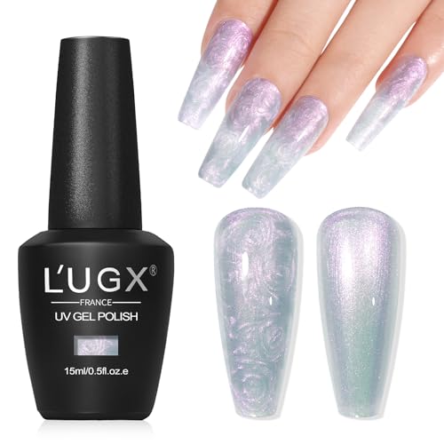 L'UGX Milky Pink Gel Polish 15ML Neutral Sheer White Gel Nail Polish UV Jelly Natural French Gel Nail Color for Nail Art DIY Manicure at Home Holiday Gifts for Women LGS-715