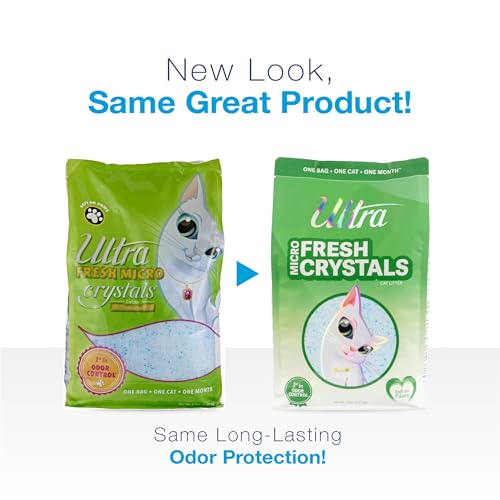 Ultra Fresh Micro Crystals Cat Litter (5lb): Silica Gel Crystal Cat Litter, Summer Breeze Scent, Soft-on-Paws, Lightweight, Superior Odor Control, Low Dust