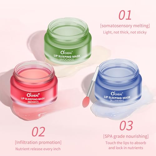 MEICOLY Lip Sleeping Mask,Lip Mask Overnight,Lip Masks,Nourish Hydrating Sleeping Lip Mask,Intense Hydration Night Sleep Lip Mask,Moisturize Lip Balm for Restore,Hydrate Dry Chapped Lips,Avocado,0.7oz