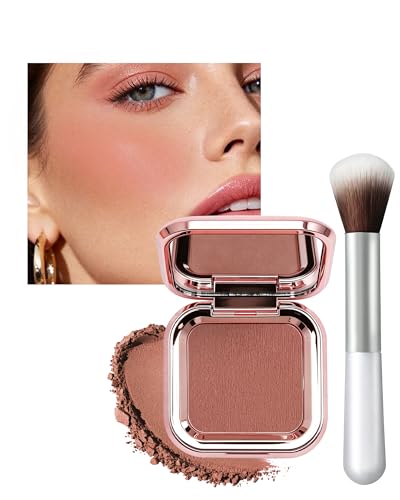 Baked Cream-to-Powder Blush with Mirror & Brush - Waterproof