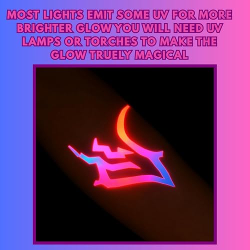 UV Reactive Lightning Temporary Tattoo Set - Full Body