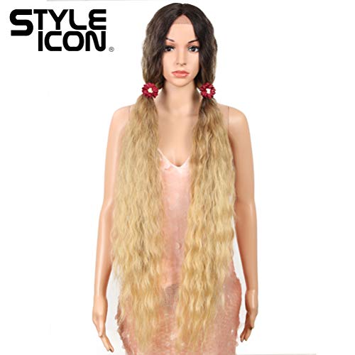 Style Icon 41¡± Lace Front Wigs Long Wavy Synthetic Wigs with Baby Hair Half Hand Tied 130% Density Wigs (41", TAT6/27/24E)