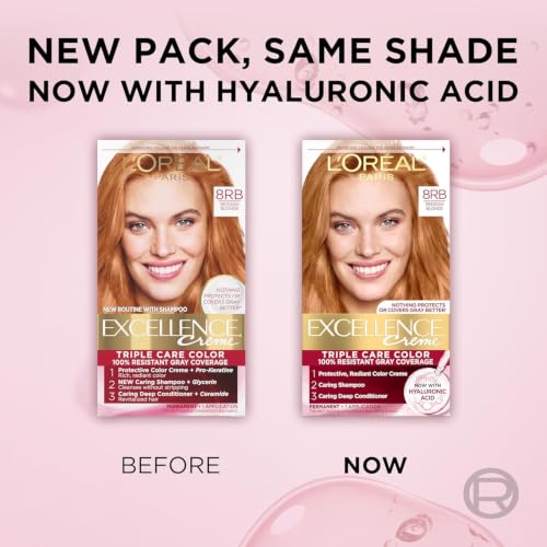 L'Oreal Paris Excellence Creme 8RB Medium Reddish Blonde Permanent Hair Color Kit